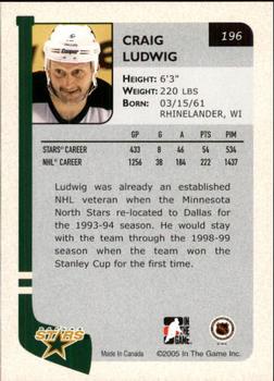 2004-05 In The Game Franchises US West #196 Craig Ludwig Back