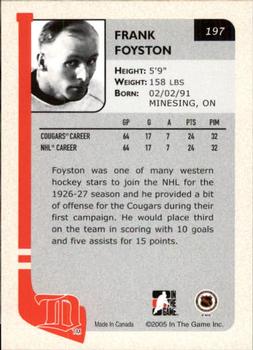 2004-05 In The Game Franchises US West #197 Frank Foyston Back