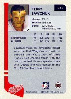 2004-05 In The Game Franchises US West #213 Terry Sawchuk Back