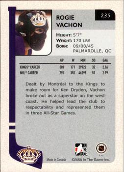 2004-05 In The Game Franchises US West #235 Rogie Vachon Back