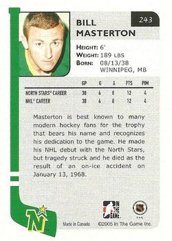 2004-05 In The Game Franchises US West #243 Bill Masterton Back