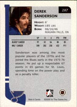 2004-05 In The Game Franchises US West #287 Derek Sanderson Back