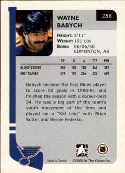 2004-05 In The Game Franchises US West #288 Wayne Babych Back