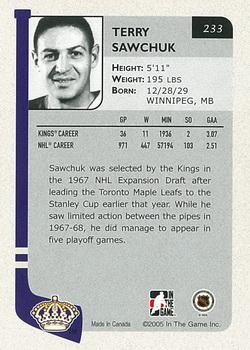 2004-05 In The Game Franchises US West #233 Terry Sawchuk Back