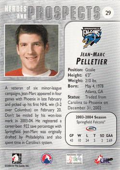 2004-05 In The Game Heroes and Prospects #29 Jean-Marc Pelletier Back