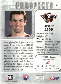 2004-05 In The Game Heroes and Prospects #53 Andrew Ladd Back
