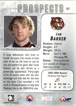 2004-05 In The Game Heroes and Prospects #61 Cam Barker Back