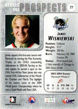 2004-05 In The Game Heroes and Prospects #77 James Wisniewski Back