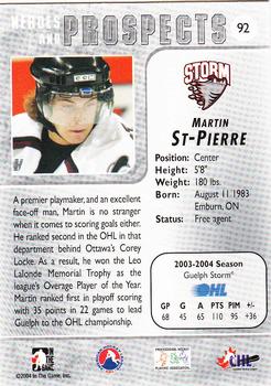 2004-05 In The Game Heroes and Prospects #92 Martin St. Pierre Back