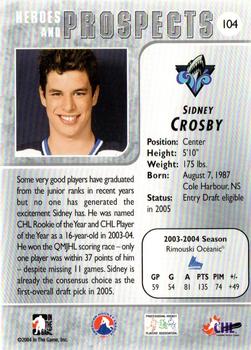 2004-05 In The Game Heroes and Prospects #104 Sidney Crosby Back