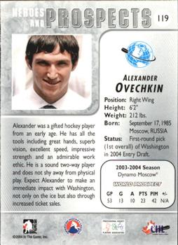 2004-05 In The Game Heroes and Prospects #119 Alexander Ovechkin Back