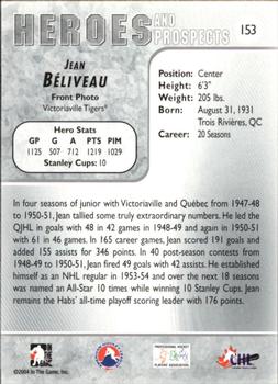 2004-05 In The Game Heroes and Prospects #153 Jean Beliveau Back