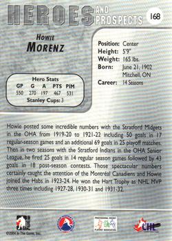 2004-05 In The Game Heroes and Prospects #168 Howie Morenz Back