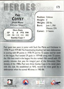 2004-05 In The Game Heroes and Prospects #173 Paul Coffey Back