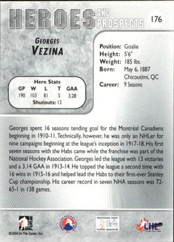 2004-05 In The Game Heroes and Prospects #176 Georges Vezina Back