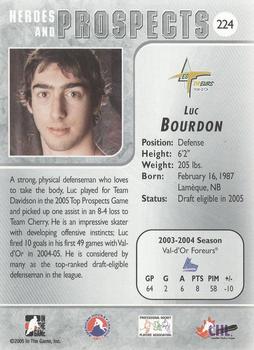 2004-05 In The Game Heroes and Prospects #224 Luc Bourdon Back