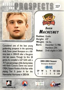 2004-05 In The Game Heroes and Prospects #227 Daren Machesney Back