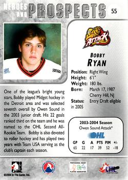 2004-05 In The Game Heroes and Prospects #55 Bobby Ryan Back