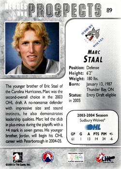 2004-05 In The Game Heroes and Prospects #89 Marc Staal Back