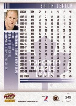 2004-05 Pacific #245 Brian Leetch Back