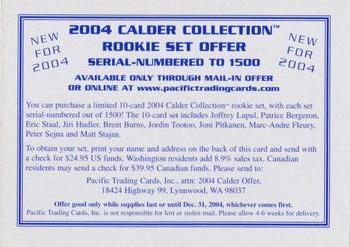 2004-05 Pacific #NNO 2004 Calder Collection Offer Front