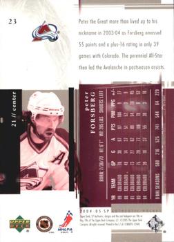 2004-05 SP Authentic #23 Peter Forsberg Back