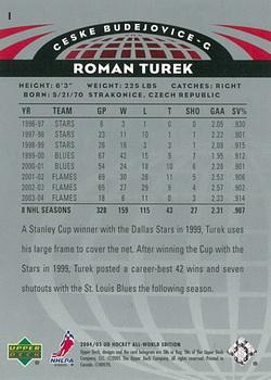 2004-05 Upper Deck All-World Edition #1 Roman Turek Back