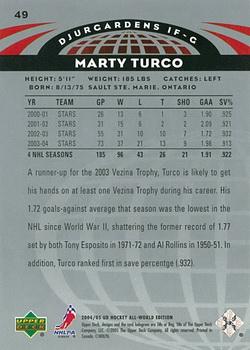 2004-05 Upper Deck All-World Edition #49 Marty Turco Back