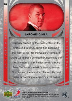 2004-05 Upper Deck All-World Edition #98 Jarome Iginla Back
