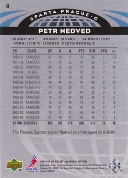 2004-05 Upper Deck All-World Edition #8 Petr Nedved Back