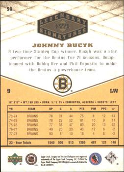 2004-05 UD Legendary Signatures #50 Johnny Bucyk Back