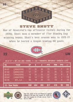2004-05 UD Legendary Signatures #80 Steve Shutt Back