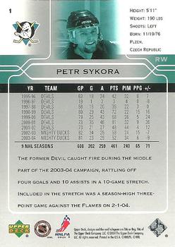 2004-05 Upper Deck #1 Petr Sykora Back