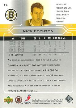 2004-05 Upper Deck #16 Nick Boynton Back