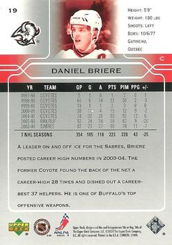 2004-05 Upper Deck #19 Daniel Briere Back