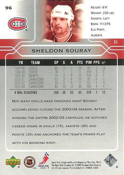 2004-05 Upper Deck #96 Sheldon Souray Back
