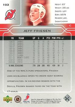 2004-05 Upper Deck #103 Jeff Friesen Back