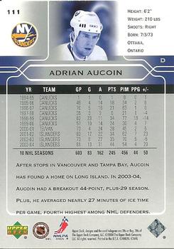 2004-05 Upper Deck #111 Adrian Aucoin Back