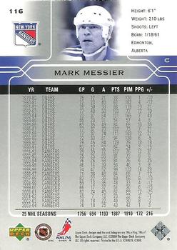 2004-05 Upper Deck #116 Mark Messier Back