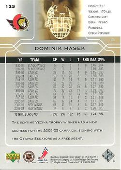 2004-05 Upper Deck #125 Dominik Hasek Back