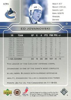 2004-05 Upper Deck #171 Ed Jovanovski Back