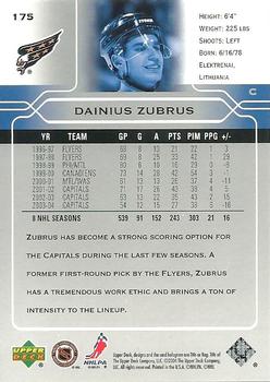 2004-05 Upper Deck #175 Dainius Zubrus Back