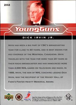 2004-05 Upper Deck #202 Dick Irvin Jr. Back