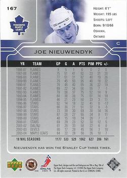 2004-05 Upper Deck #167 Joe Nieuwendyk Back