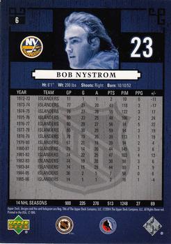 2004-05 Upper Deck Legends Classics #6 Bob Nystrom Back