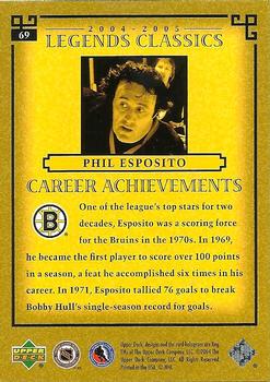 2004-05 Upper Deck Legends Classics #69 Phil Esposito Back