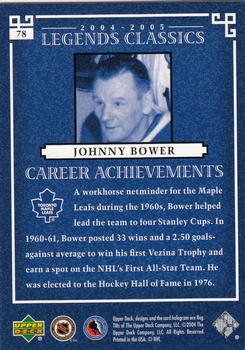 2004-05 Upper Deck Legends Classics #78 Johnny Bower Back