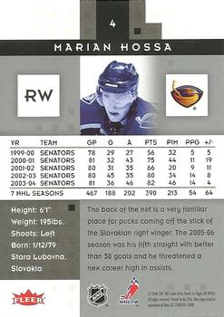 2005-06 Fleer Hot Prospects #4 Marian Hossa Back