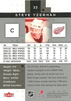2005-06 Fleer Hot Prospects #33 Steve Yzerman Back