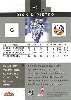 2005-06 Fleer Hot Prospects #63 Rick DiPietro Back